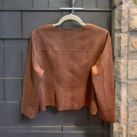 Chico’s Women’s Ultra Suede Jacket Blush Pink, Size 1 (Medium Size 8-10) - Picture 2 of 8